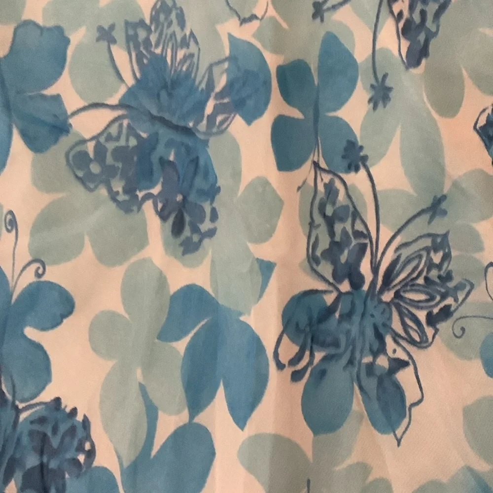 Vintage 90’s Y2K Blue Butterfly Ruffle Hem Skirt - Picture 2 of 7